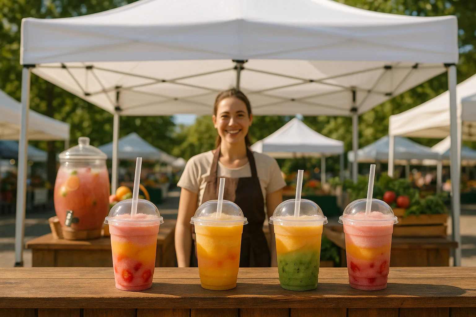 Freeze and Breeze vendor tent with samples